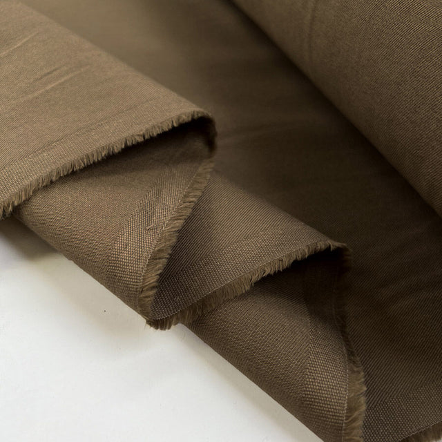 Falcon Camel Brown Cotton Twill Light Trouser Fabric Fold