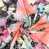 Festive Madness Polyester Multicoloured Bright Neon Jersey Dress Fabric Close Up Dress Fabric Photo