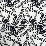 Fibre Mood Ecovero Leaves Black White Viscose Floral Leaf Print Dress Fabric