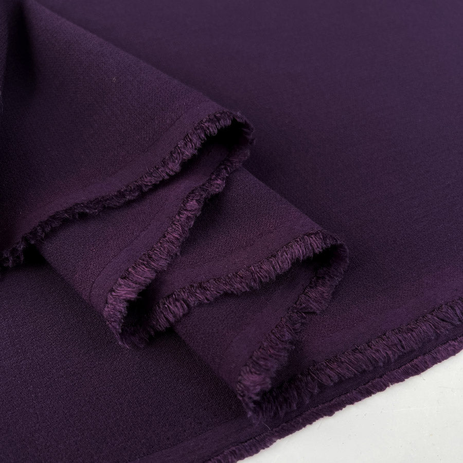 Fibre Mood Heavy Crepe Plum Purple Polyester Viscose Elastane Fabric Fold
