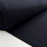 Fighting Back British Wool Cotton Navy Plain Woven Suiting Fabric Bolt