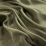 Filmstar Olive Polyester Green Woven Velvet Satin Dress Fabric
