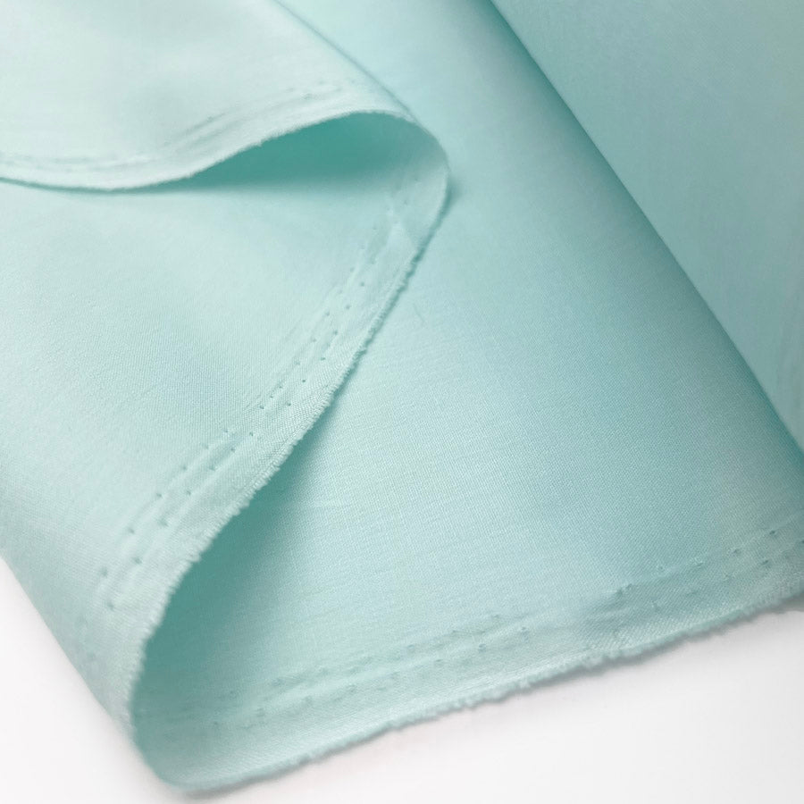 Fine Cotton Shirting Fabric Blue  Pima Cotton Lawn Aqua Plain Fold