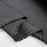 Fine Dogtooth Check Wool Shirting Fabric Coalport Grey Fold