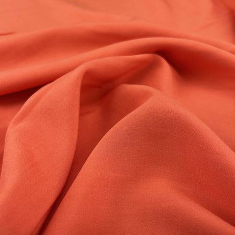Fine Viscose Plain Coral Lightweight Dress Fabric