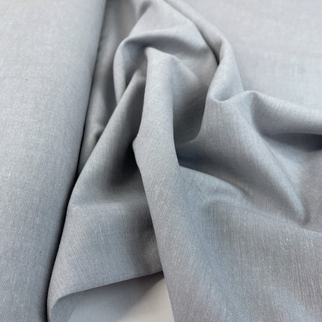 Finest Chambray Grey Lightweight Cotton Fabric Fold 2