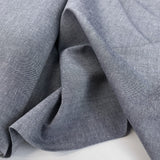 Finest Chambray Navy Lightweight Cotton Fabric Fold 2