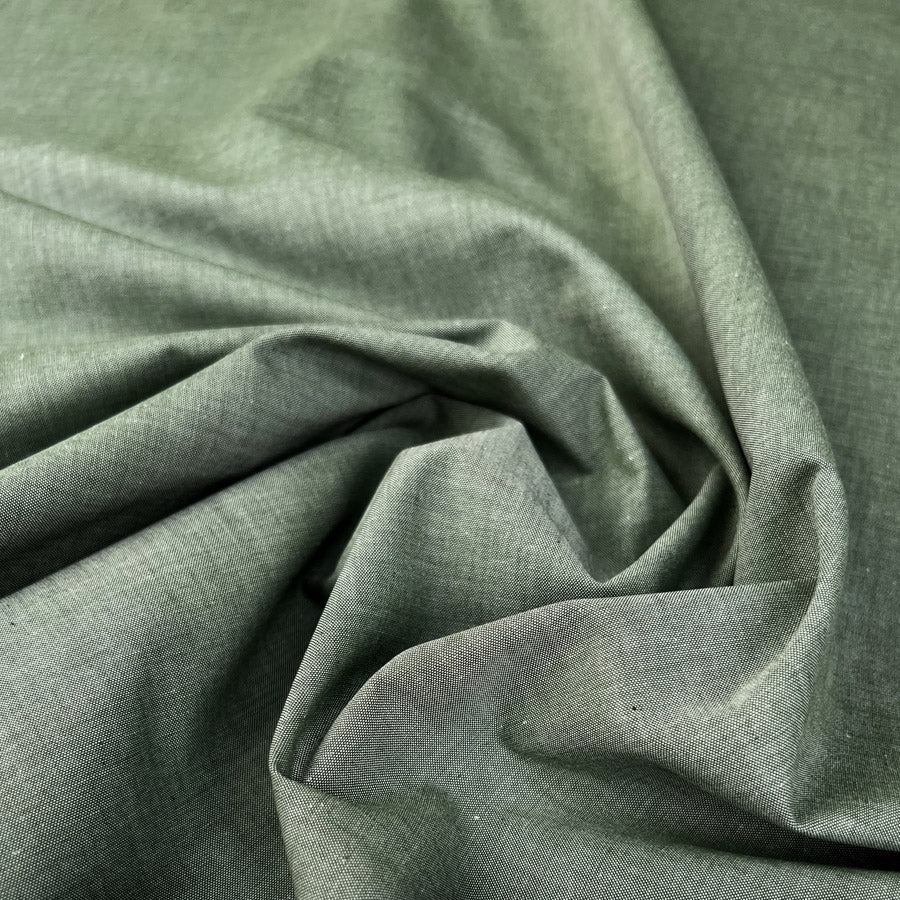 Finest Chambray Bottle Cotton Lightweight Plain Woven Dress Fabric