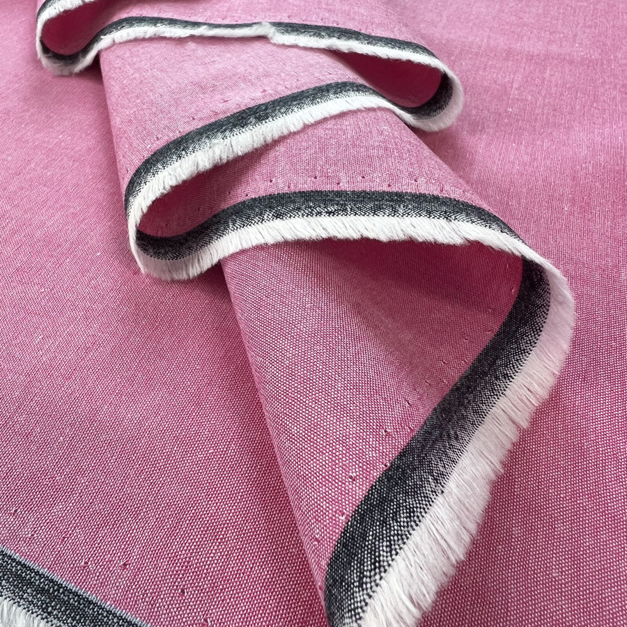Finest Chambray Cotton Fabric Fuchsia Folds