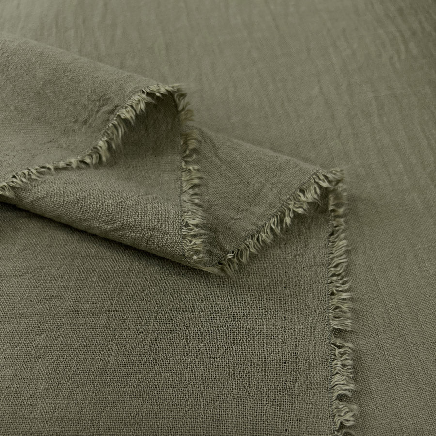 Finest Linen Look Sage Green Polyester Dress Fabric Fold