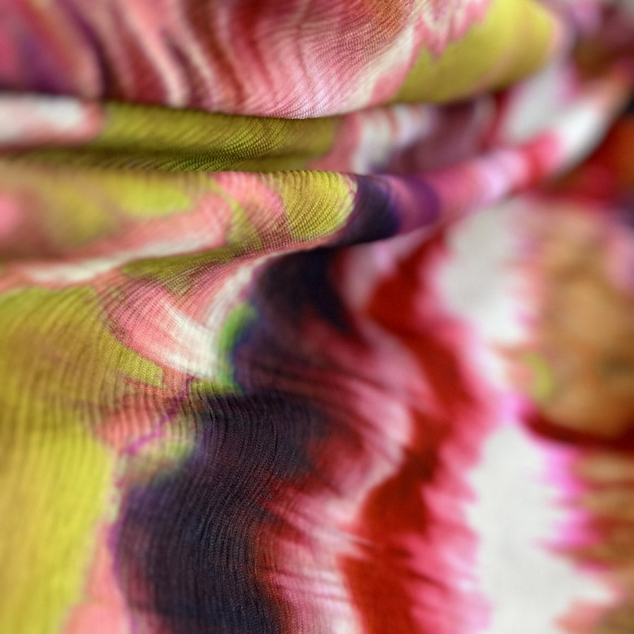 Fiona Volcano Polyester Pleated Tie Dye Printed Dress Fabric 1
