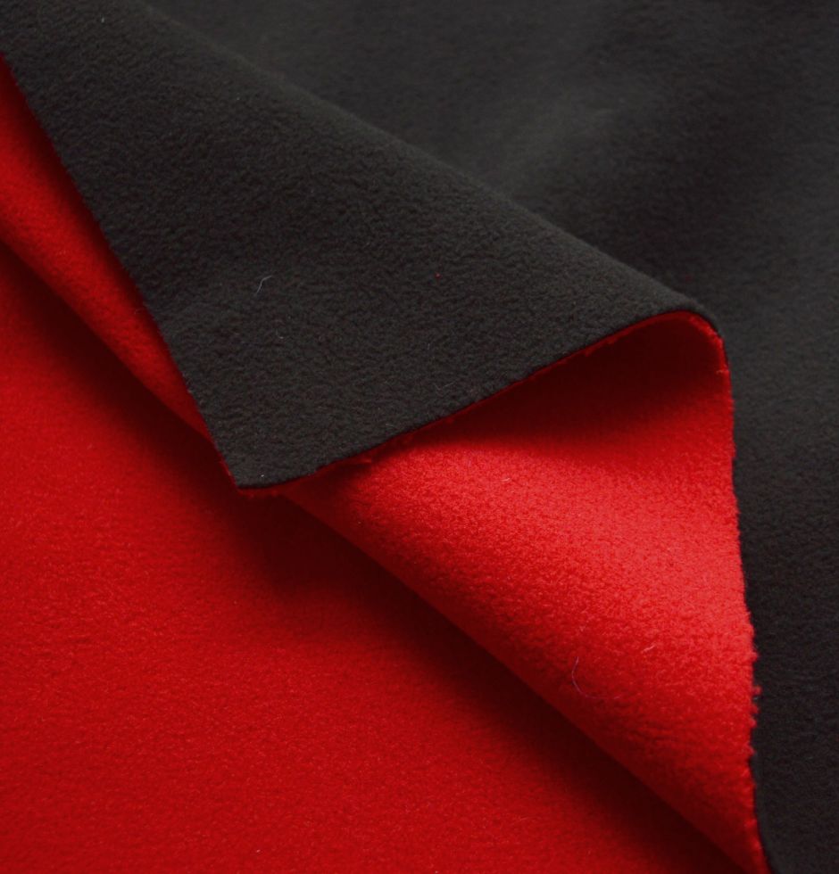 Fleece Duo Red Black Fleece Material Cu