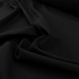 Fleece wool suiting black elastane stretch woven italian deadstock fabric cu