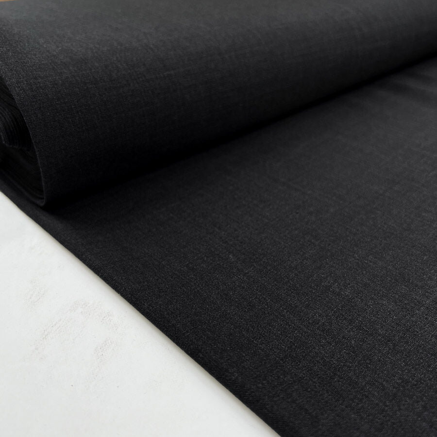 Fleece Wool Suiting Charcoal Grey Elastane Stretch Fine Woven Suiting Fabric Bolt 7D62048A Cc9B 4D6E A1Ef C967E4692B03