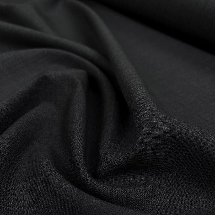 Fleece Wool Suiting Charcoal Grey Elastane Stretch Fine Woven Suiting Fabric Cu C1A71640 7A0B 43C4 945C C6A3B16A9C30