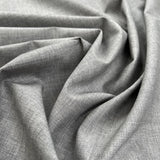 Fleece wool suiting mid grey elastane stretch woven italian deadstock fabric cu