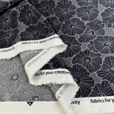 Flora Grey Polyester Satin Floral Print Silver Dress Fabric Fold