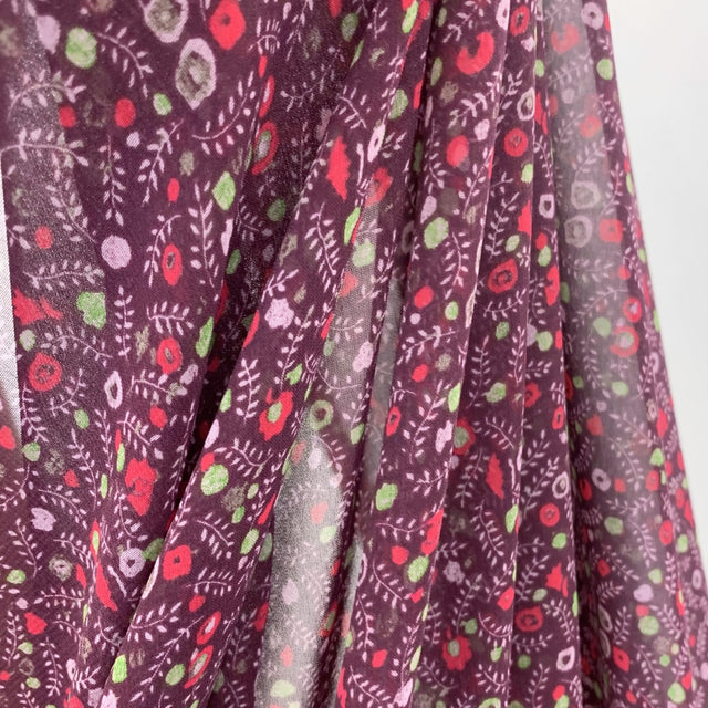 Floral Georgette Damson Drape