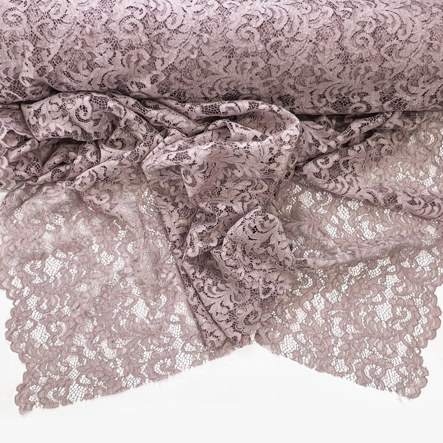 Floral Corded Polyester Lace Dress Fabric Lace Dusky Pink