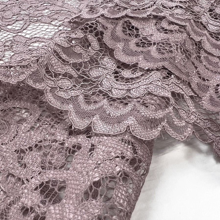 Floral Corded Polyester Lace Dress Fabric Lace Dusky Pink Fol