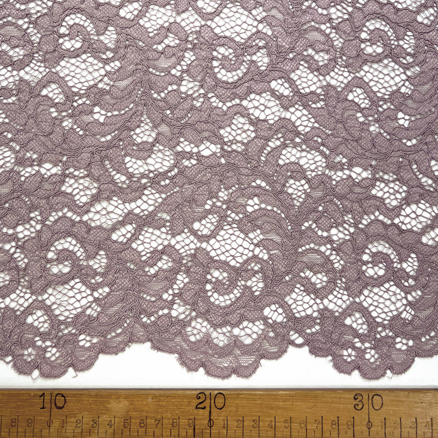 Floral Corded Polyester Lace Dress Fabric Lace Dusky Pink Ruler