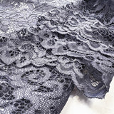 Floral Corded Polyester Lace Dress Fabric Lace Grey Fold