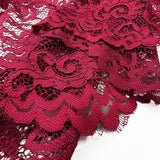 Floral Corded Polyester Lace Dress Fabric Lace Red Fold