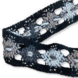 Floral Crochet Ribbon Grey