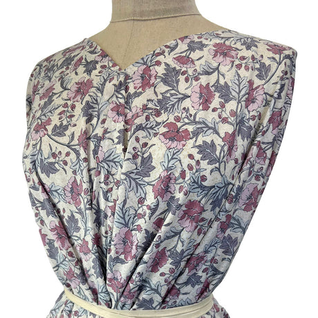 Floral Dress Fabric Pima Cotton Lawn Mary Ann Pink Side