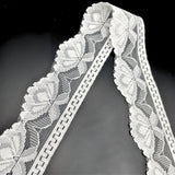 Floral Polyester Flat Lace Net Trimming  Annie Ivory Fold