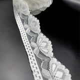 Floral Polyester Flat Lace Net Trimming  Annie Ivory Roll
