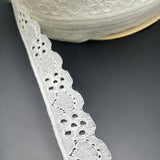 Floral Polyester Flat Lace Net Trimming Sarah White Roll