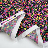 Floral Pop Navy Cotton Poplin Pink Multicoloured Craft Dress Fabric Fold