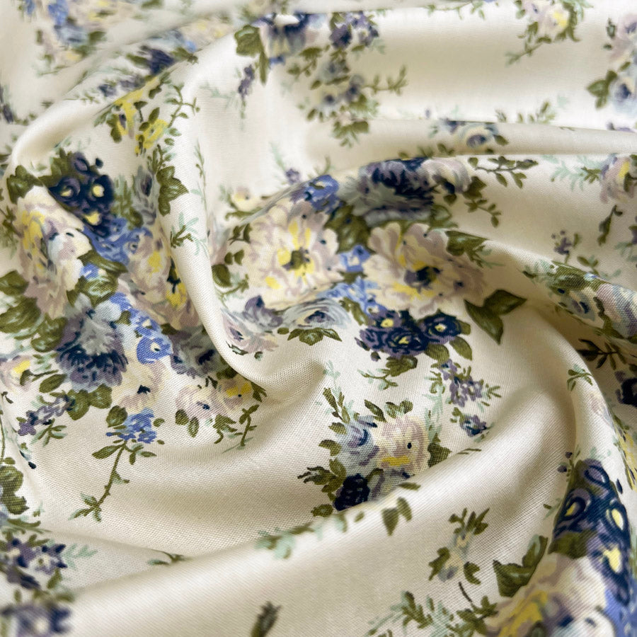 Floral printed cotton poplin dress fabric sewing room little nanna cu2