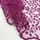 Floravine Lace Sugar Plum Pink Polyester Floral Net Sparkle Fabric Fold