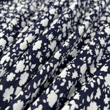 Flowerdrops Jersey Navy White Floral Viscose Lycra Stretch Knit Tshirt Fabric