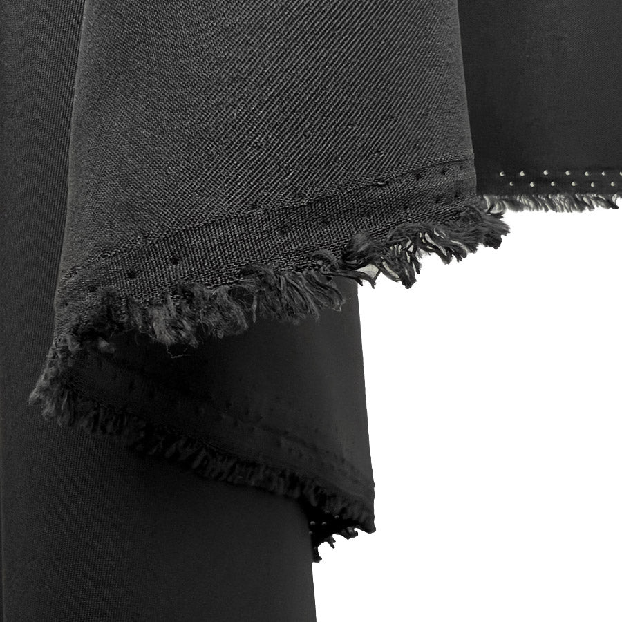 Flowy Black Polyester Elastane Dressmaking Fabric Drape 2