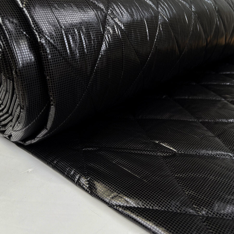 Foil Quilting Black Polyester Wadded Diamond Coating Fabric Bolt