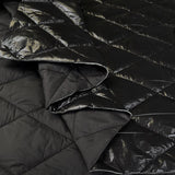 Foil Quilting Black Polyester Wadded Diamond Coating Fabric Fold