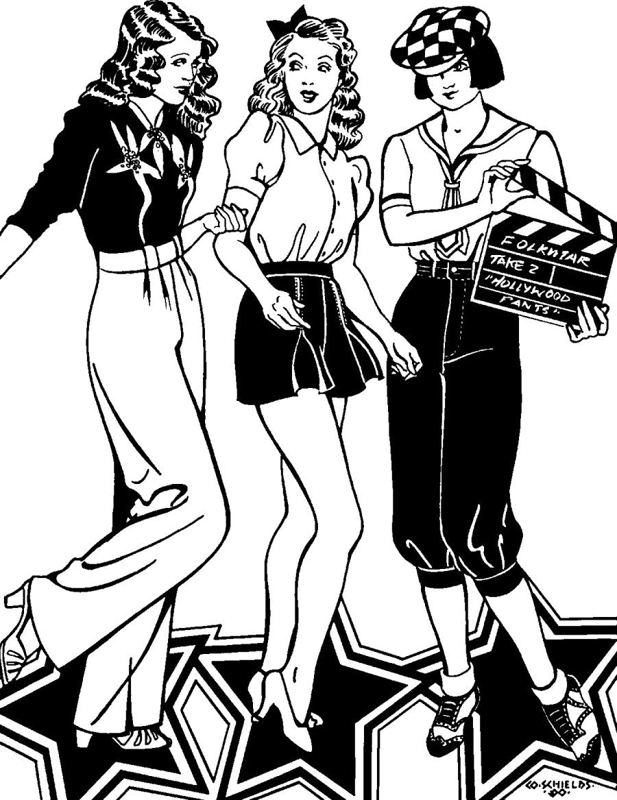 Folkwear Hollywood Pants Shorts Pattern 5