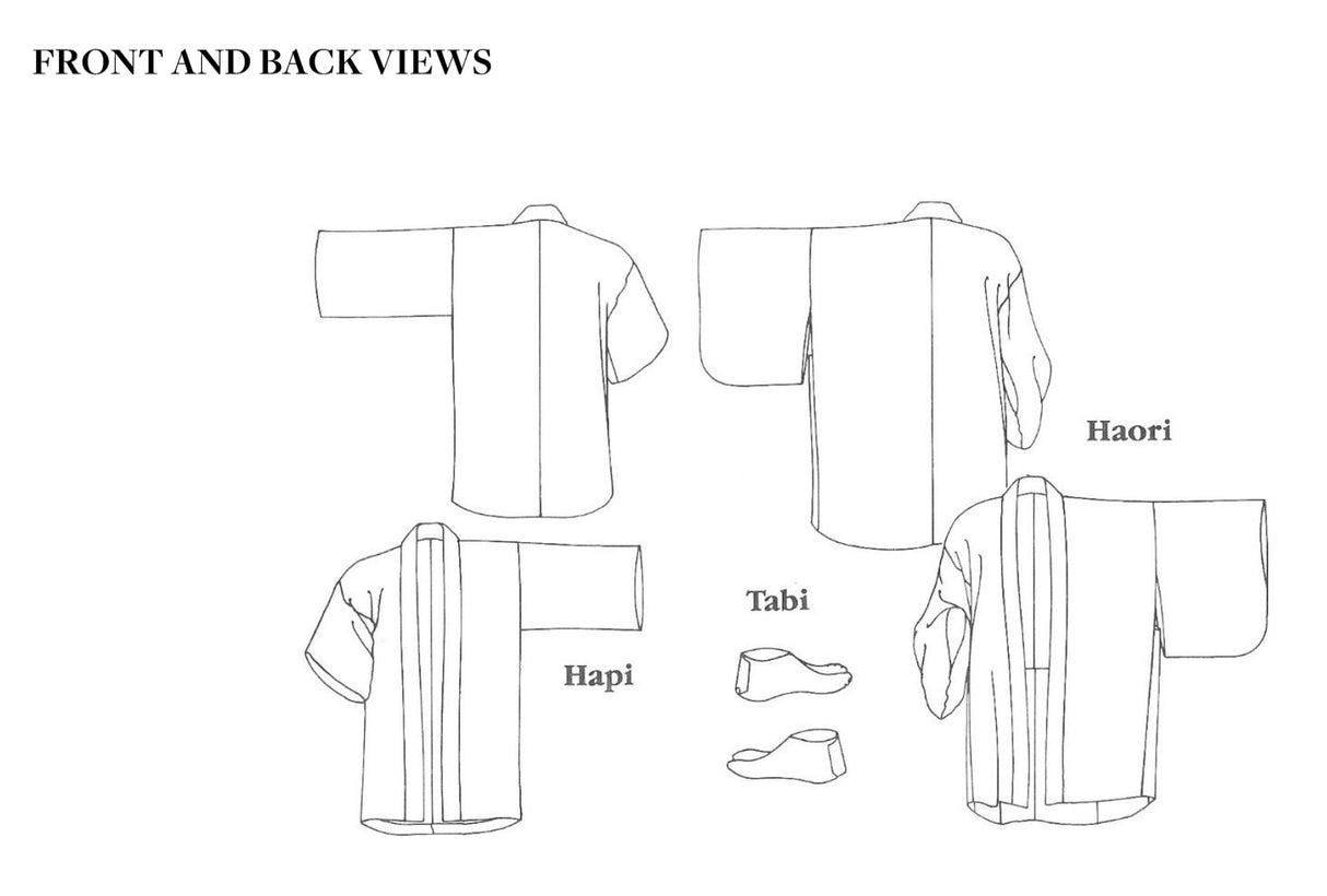 Folkwear Japanese Hapi Haori Pattern Sketch