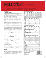 Folkwear Patterns Chinese Jacket Back Cover