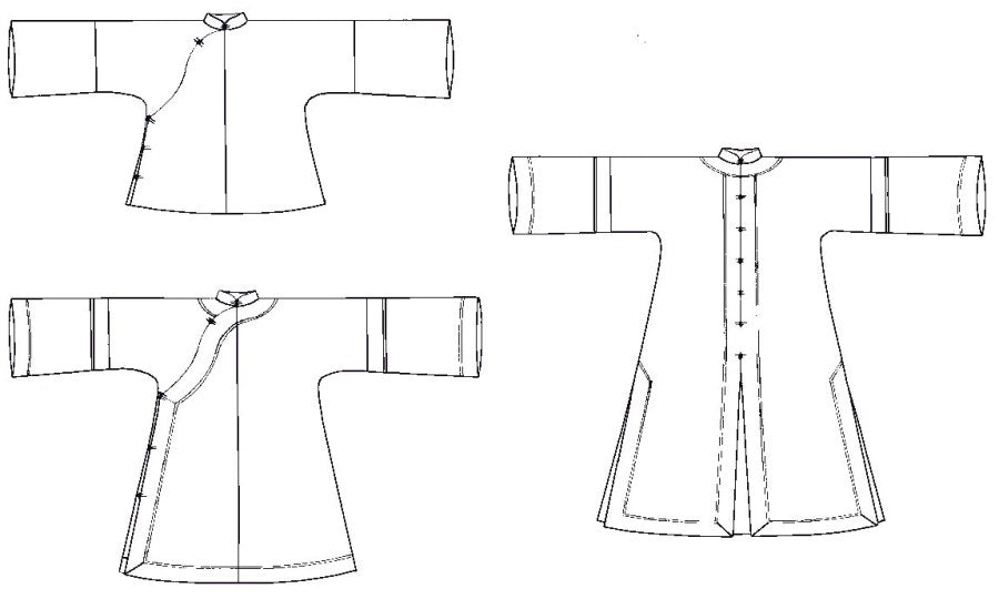 Folkwear Patterns Chinese Jacket Sketch1