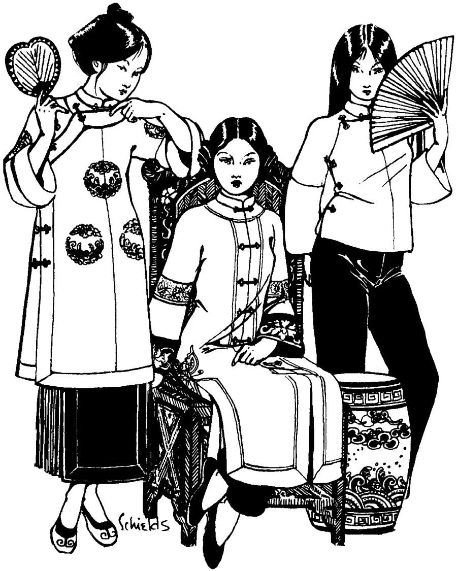 Folkwear Patterns Chinese Jacket Sketch2