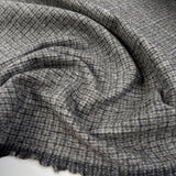 For All Seasons Grey Wool Small Check Italian Suiting Fabric
