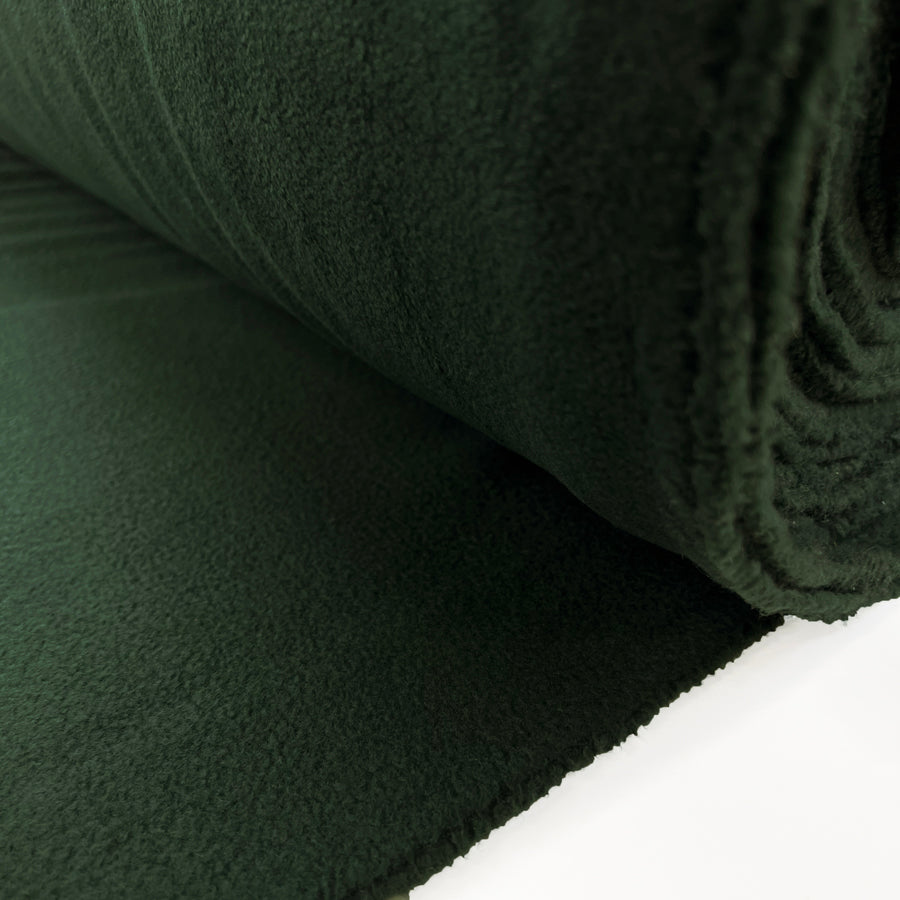 Forest Fuzz Dark Green Polyester Fleece Fabric Roll