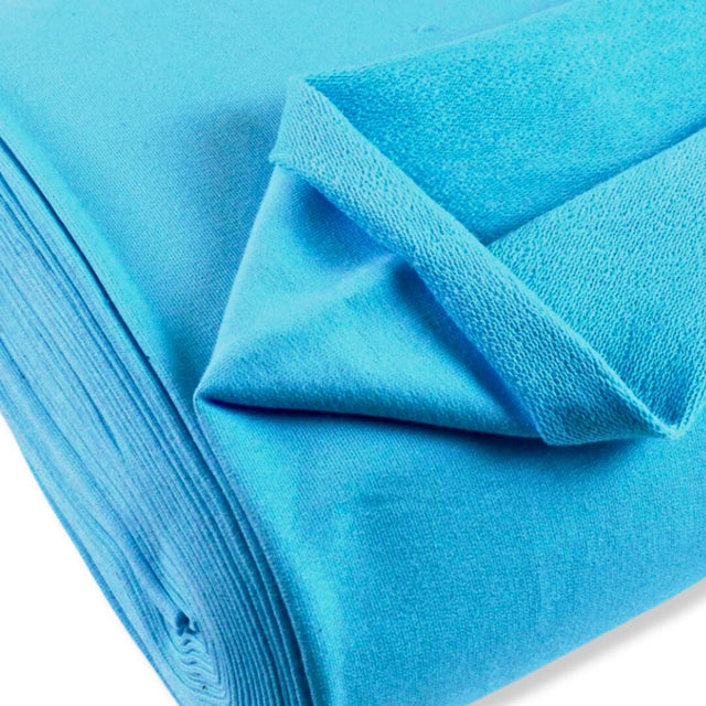French Terry Aqua Jersey Fabric With A Looped Back Scale Fabric Close Up Photo 2