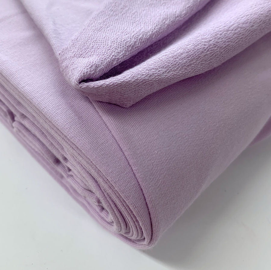 French Terry Lavander Jersey Material Fabric Cu1