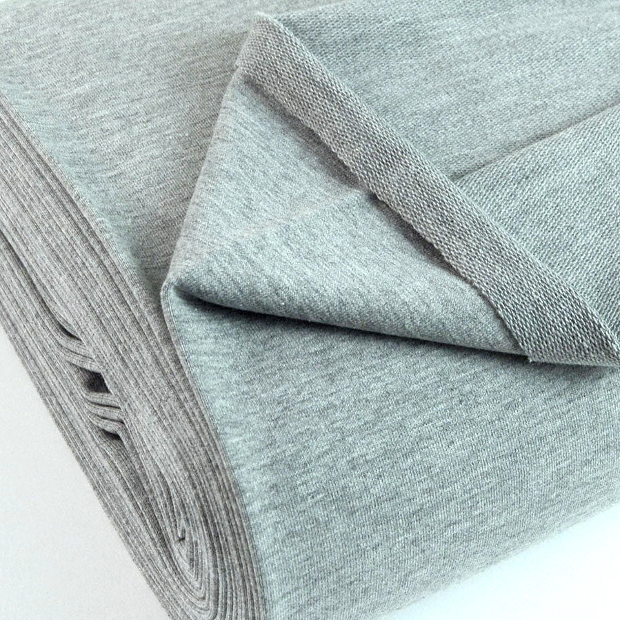 French Terry Silver Jersey Fabric With A Looped Back Scale Fabric Close Up Photo