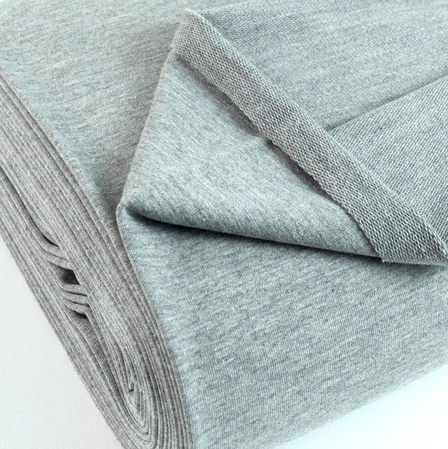 French Terry Silver Jersey Fabric With A Looped Back Scale Fabric Close Up Photo